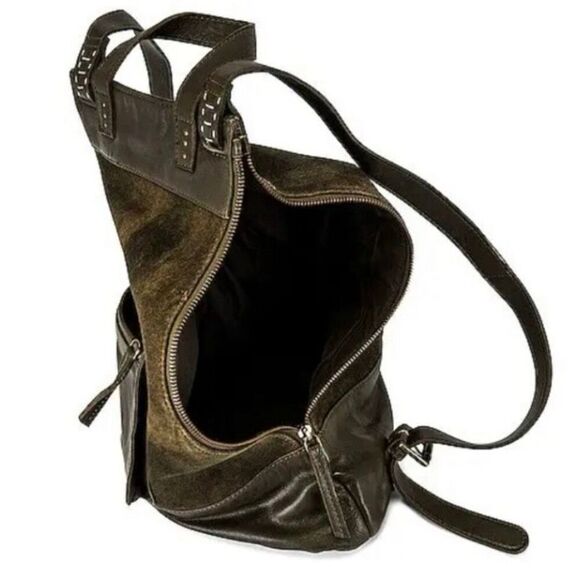 Free People x We The Free, Sage Backpack in Bitter Olive, Leather & Suede main image 5